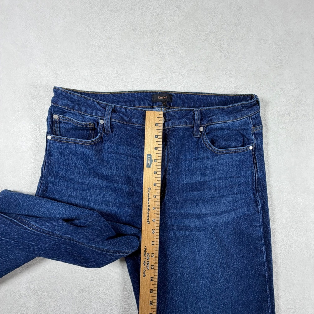 Quince Ultra-Wide Leg Jeans Dark Wash High Rise Organic Cotton Blend Size 33 - Picture 8 of 12